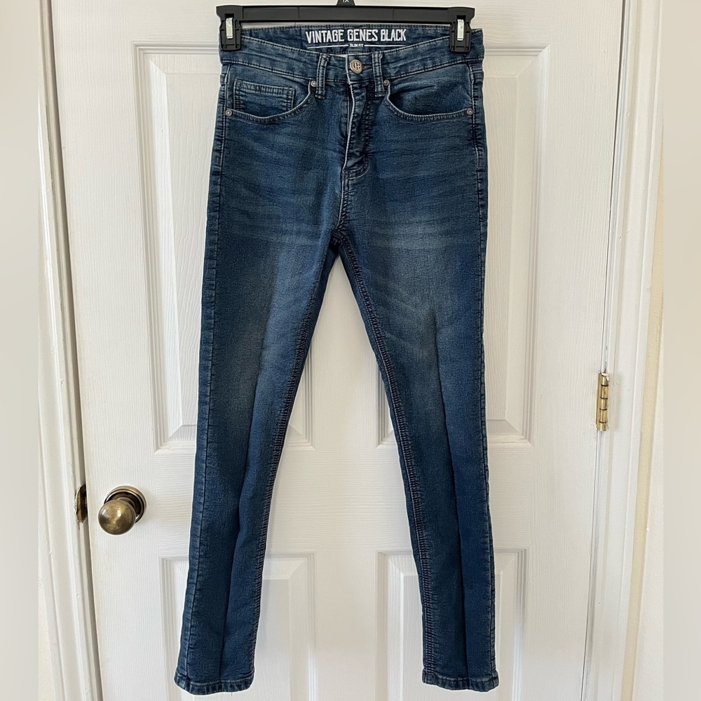 Vintage Genes Black Women's Dark Blue Slim Fit Jeans